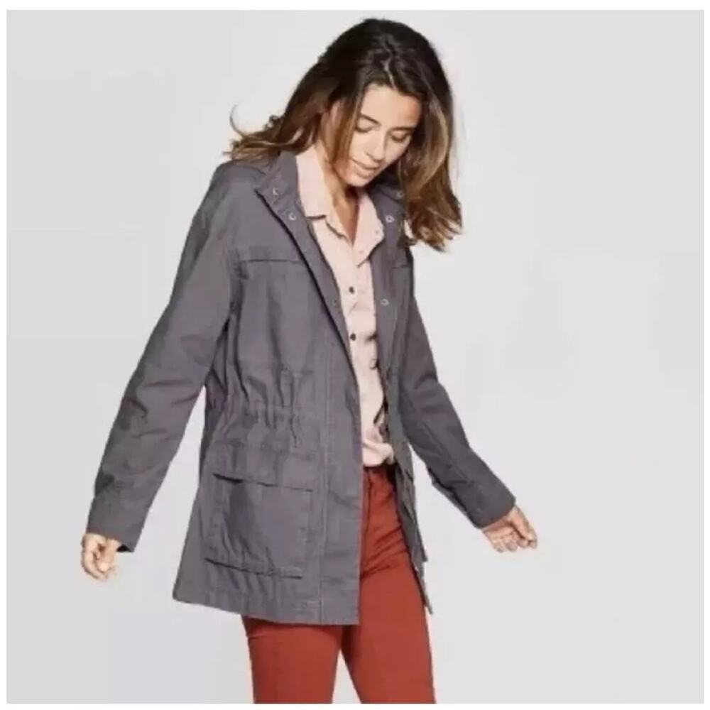 Universal Thread Women's blue/ gray Anorak Utility hooded jacket size medium